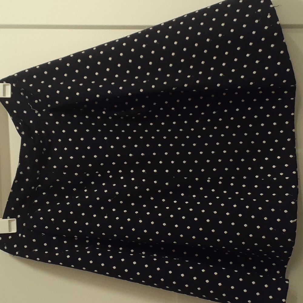 Joe Fresh size 4 black a-line skirt with white polka dots